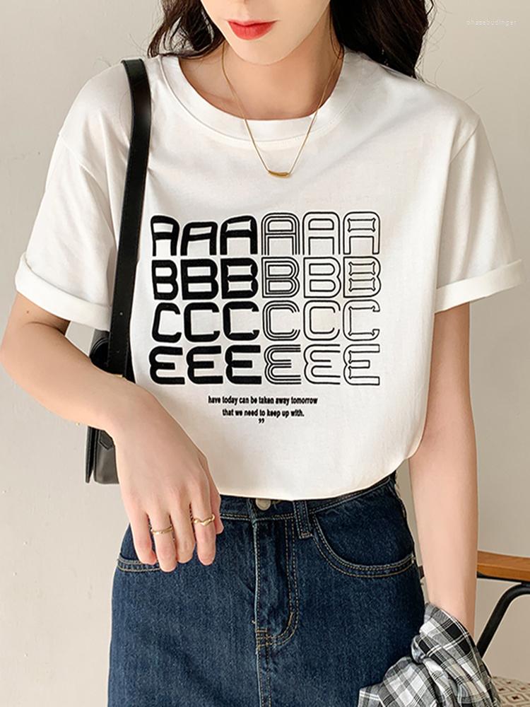 

Women' T Shirts 2022 Women Letter Funny Fashion Summer Lady Print Tee Stylish Top Short Sleeve Tops Black T-shirt Tshirt Clothes Cotto