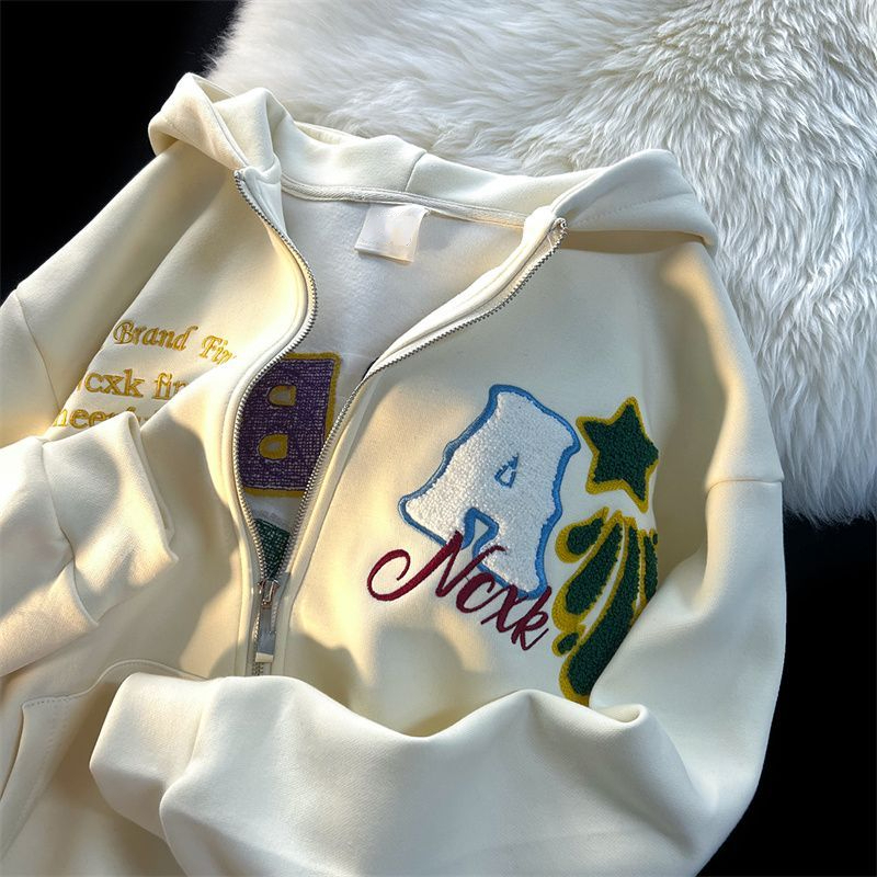 

Mens Hoodies Sweatshirts Hip Hop Letter Embroidery Oversized Hoodies Men Sweatshirt Long Sleeve Tops Y2K Zip Up Punk Sport Jacket Women Streetwear 220915