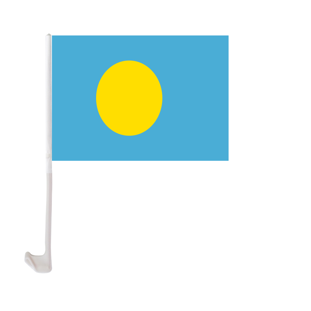

Palau Car Flag 30x45cm Window Clip Palauan Flags Polyester UV Protection Car Decoration Banner with Flagpole