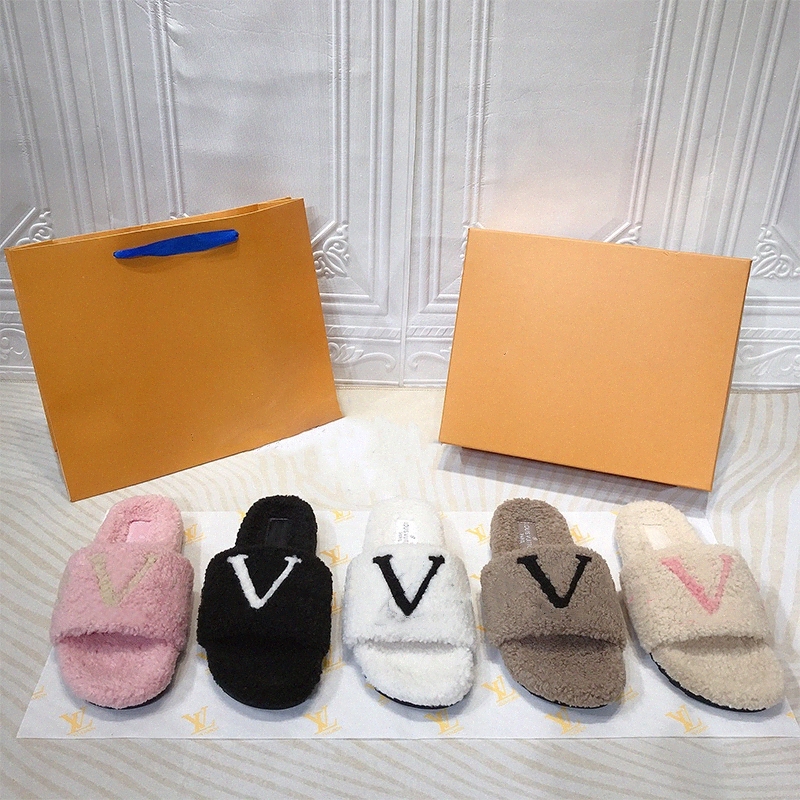 

Designer Slippers Fwomen Winter Plush Slippers Sandals Lndoor Hotle Shoes Warm Slipper For Woman Slides Flip Flops Luxury Slide With Box, I need look other product