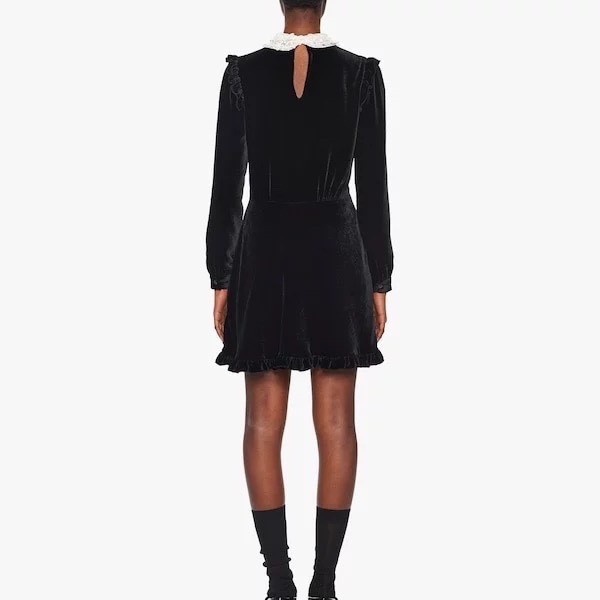 

Miu Women's Brand dress2022 women New autumn winter party design Sexy lace dress spring sexy logo dinner dress autumn casual dress luxury birthday gift, Black