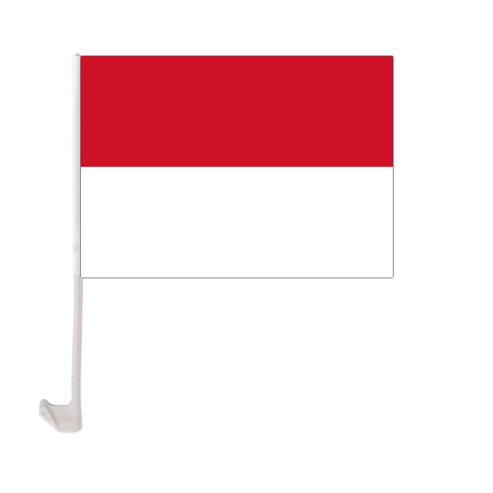 

Indonesia Car Flag 30x45cm Window Clip Indonesian Flags Polyester UV Protection Car Decoration Banner with Flagpole
