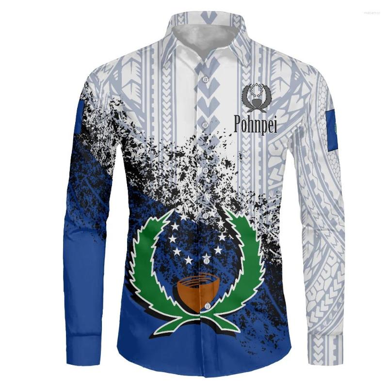 

Men's Casual Shirts Polynesian Tribal Style Samoan Pattern Design Long Sleeve Shirt Men Plus Size  Tattoo Arm Shoulder Pohnpei Logo Print, Zsn220228003f70