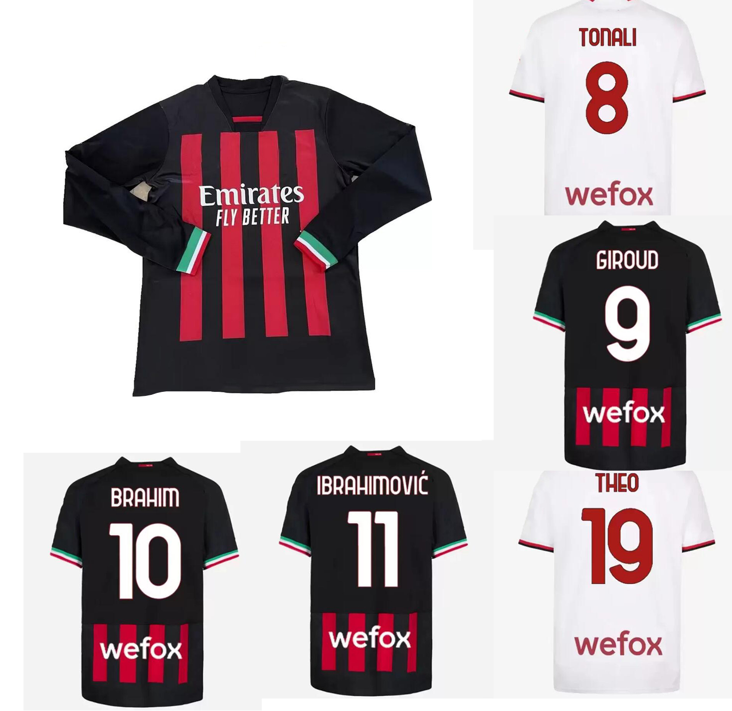 

22-23 Long Sleeve Soccer jerseys Customized 11 Ibrahimovic Thai Quality local online store yakuda sports Dropshiping Accepted 10 CALHANOGLU football wear, 22-23 home long sleeve