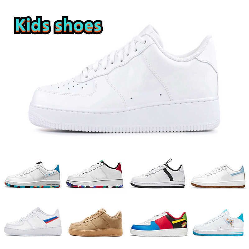 

AirForces 1 Shoes Jogging Sneakers Flat Shoe Mid Kids Mid Top Lv8 Classic White Designers Toddler Antislip No.1 Board Infant Wear-Resistant Platform Td AF1S, 1309521