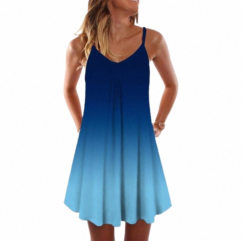 Élégante robe d'été pour femmes dames plus taille tie-dye gradient imprimé sans manches o-collier mini-femmes vestimentes robes de co-robes décon