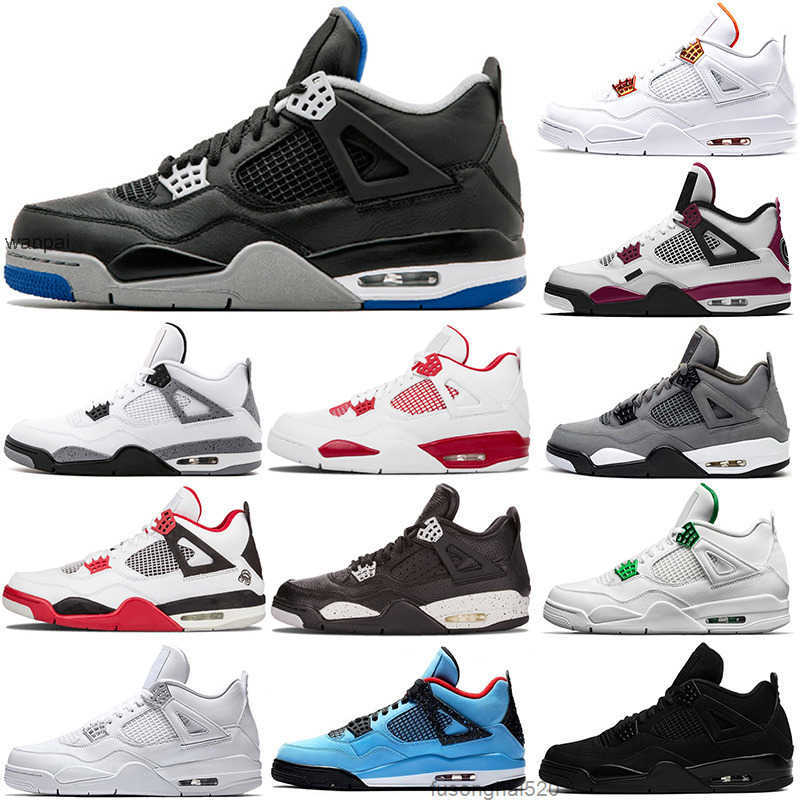 

shoes 2022 2021 wholesale men high basketball shoes 4 4s Black Cat court purple University Red Neon bred Alternate Motorsport orange metallic, Oreo