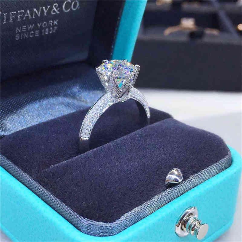 

1CT 3CT 5CT Quality Cut Wedding Rings Color High Clarity Moissanite Diamond Birthday Party Ring For Women Luxury 18K Gold Jewelry Gift