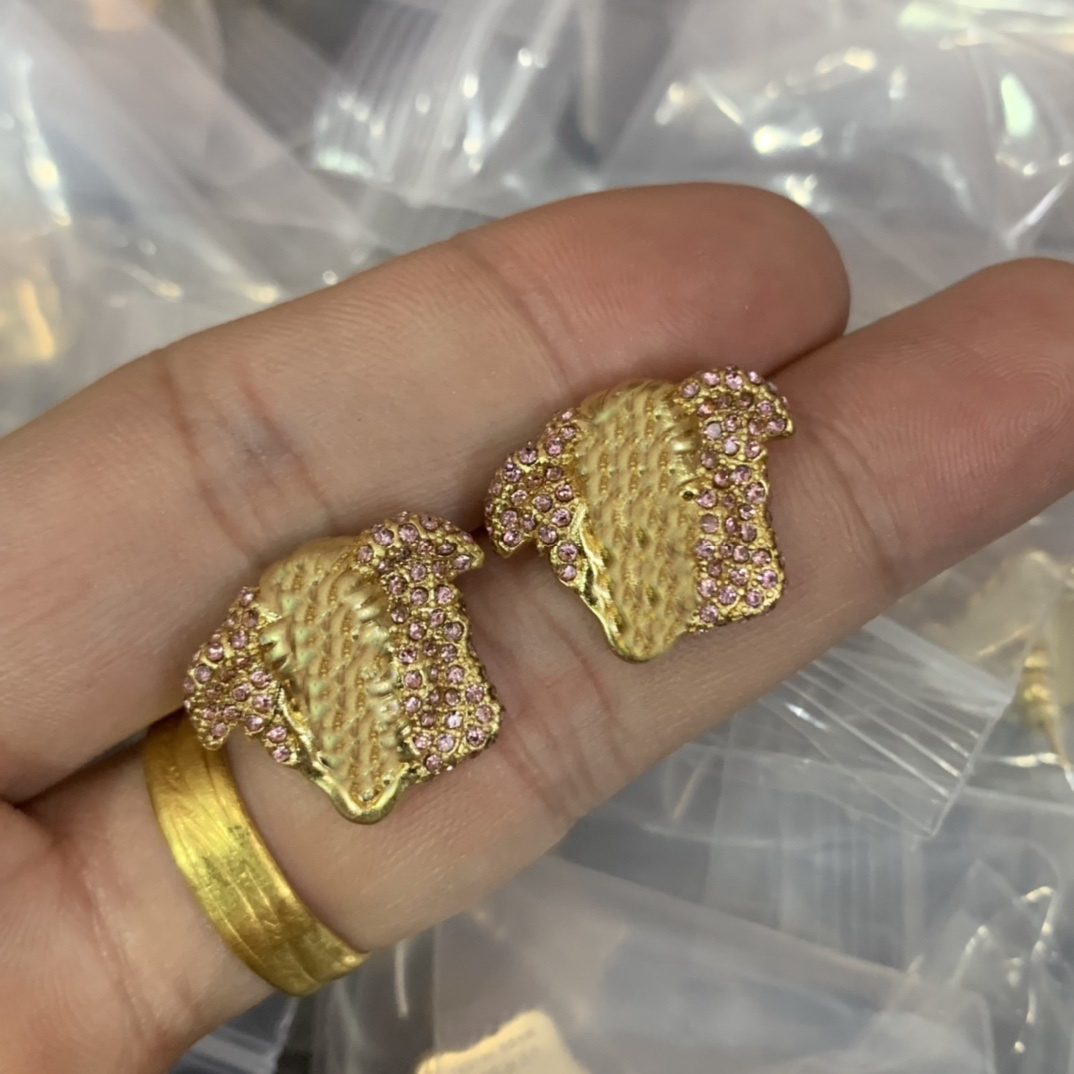 

Designer jewelry Dangle Earrings women's Ear Studs diamond Banshee Medusa Head Portrait Pattern Earring New Designed VE- -07