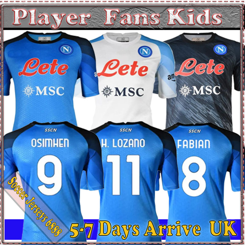 Maillots de football 2021 2022 SSC Napoli à domicile et à l'extérieur 3e Insigne Mertens Milik Callejon Maradona Zielinski Custom 21 22 Naples Fo