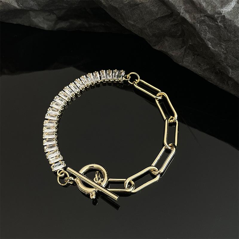 

Link Bracelets 2022 Korea's Exquisite Geometric Chain Splicing Bracelet Fashion Temperament Versatile Women's Jewelry