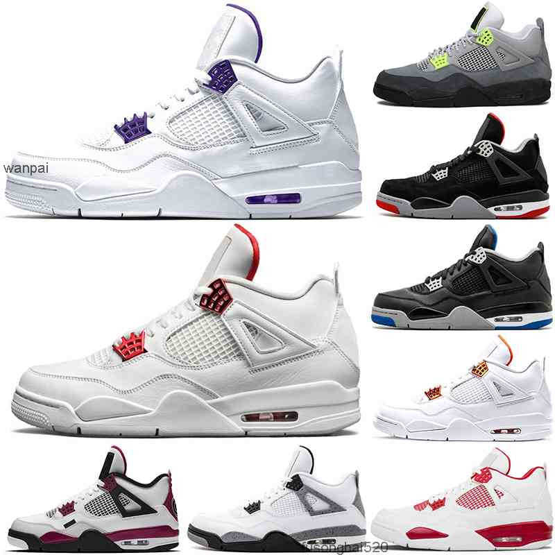 

shoes 2022 2021 original 4s basketball shoes 4 men Black Cat University Red Neon court purple bred Alternate Motorsport orange metallic Cool Grey