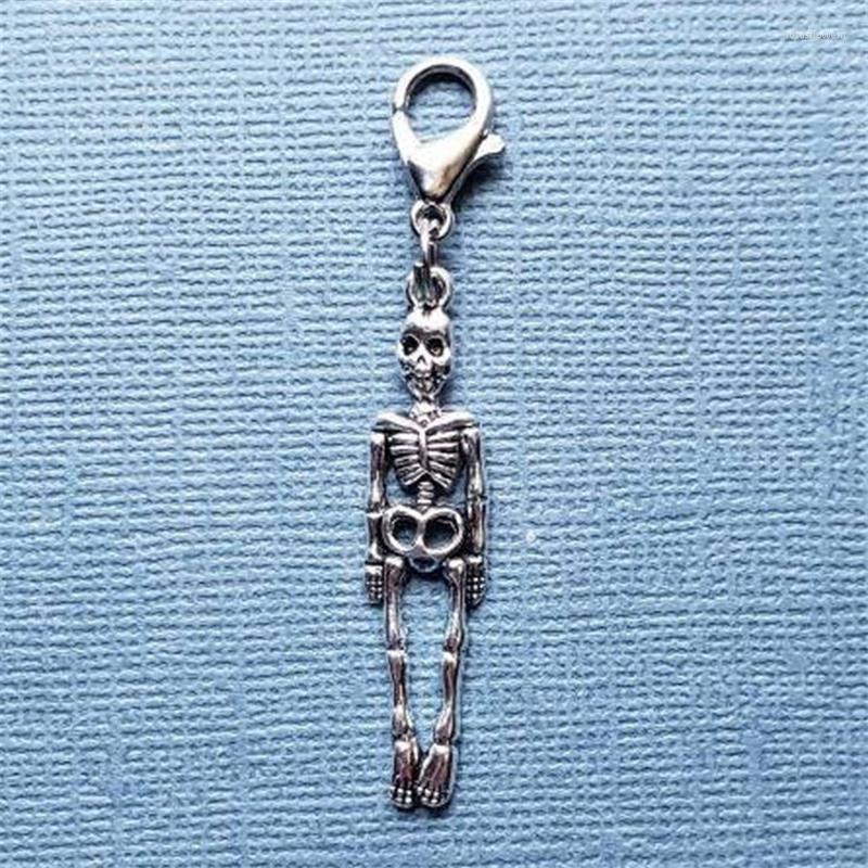 

Charms 3 Pcs Skeleton Clip On Charm - Charm- Halloween Jewelry Zipper Pull Planner