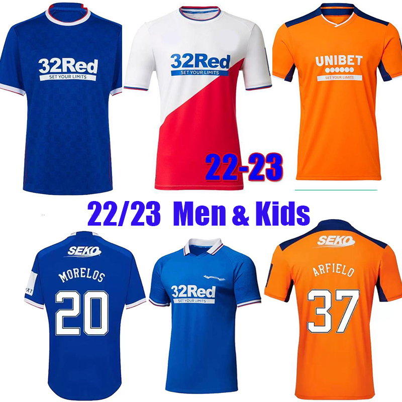 

22 23 Rangers Soccer Jerseys 150th Anniversary home away third Glasgow TRAINING DEFOE HAGI BARKER MORELOS TAVERNIER 2022 2023 Mens Adult Kids Tops Kits, Third kitds kit