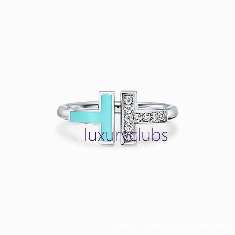 tiff ring 925 silver Band Rings female jewelry exquisite craftsmanship with official logo classic blue heart wholesale Luxury designers necklace Bra