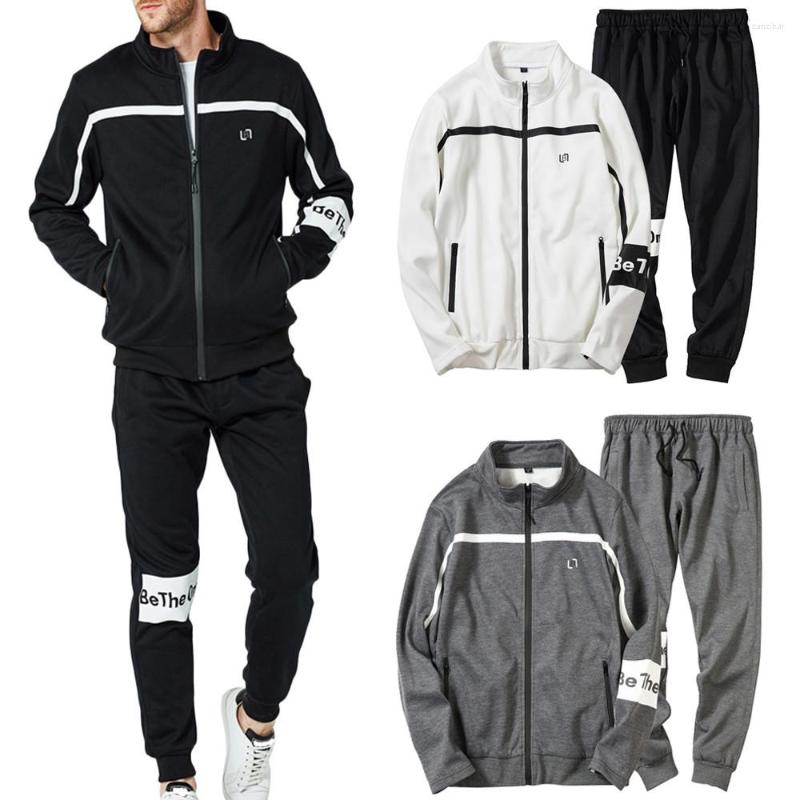 

Men' Tracksuits Casual Men Tracksuit Spring Autumn Sportswear Set Clothing Jacket Pants Sets Man Outwear Sweatsuits Male 2022, Black