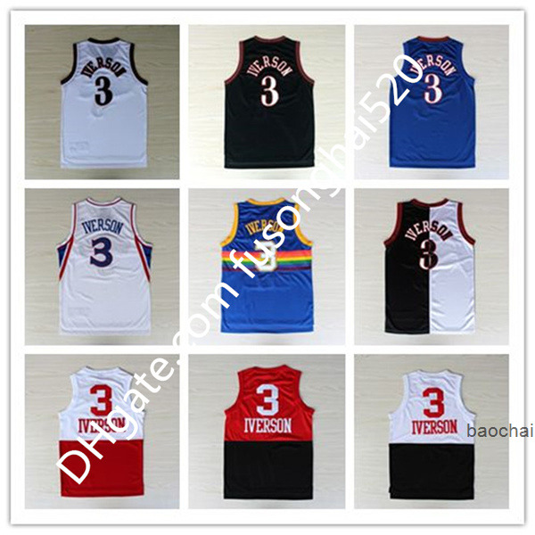 

2021 Georgetown Hoyas 3 Allen Iverson College Jersey New Rev 30 Material Allen Iverson Shirts Throw back Uniforms Red Gray Blue White Black''nba''jersey