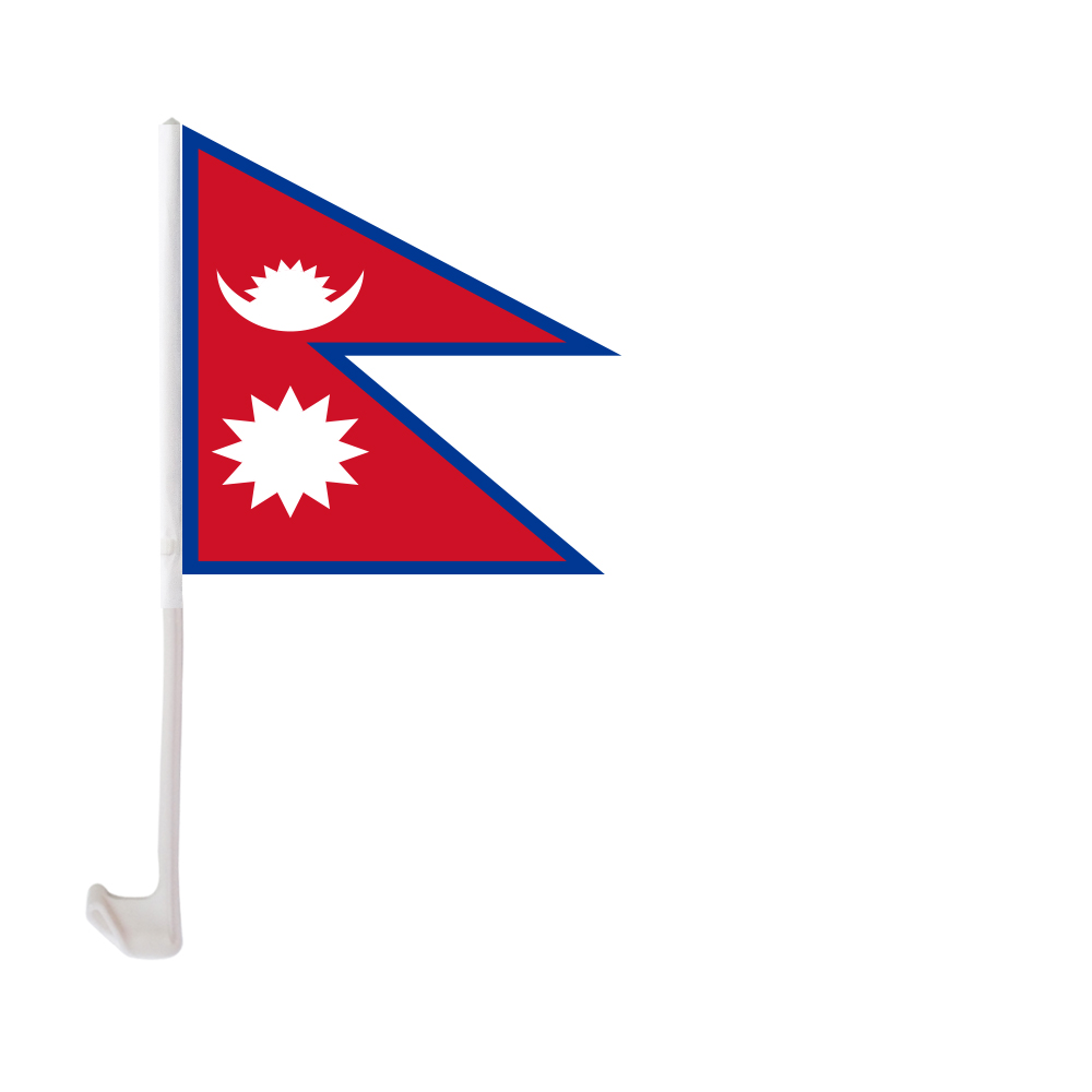 

Nepal Car Flag 30x45cm Window Clip Nepalese Flags Polyester UV Protection Car Decoration Banner with Flagpole