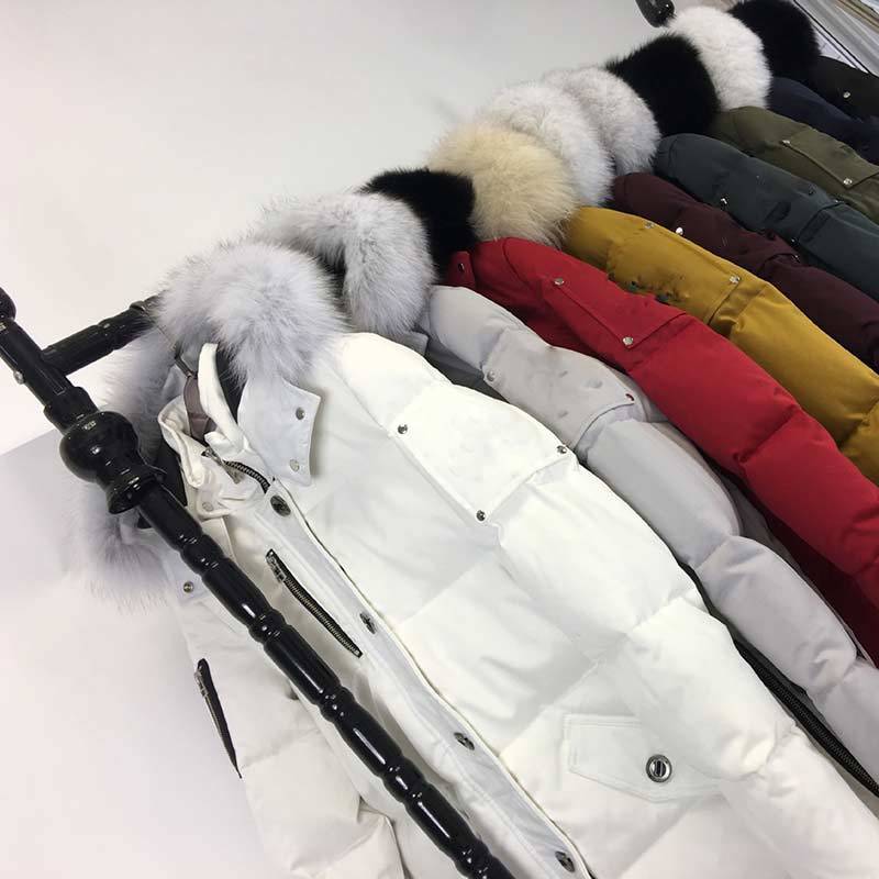 Vestes pour hommes Down Parkas Ship Winter Men Moose Jacket Mens Big Fur Collar Coats Outdoor Warm Man Outwear Knuckles Doudoune QSRF 7 HFMD
