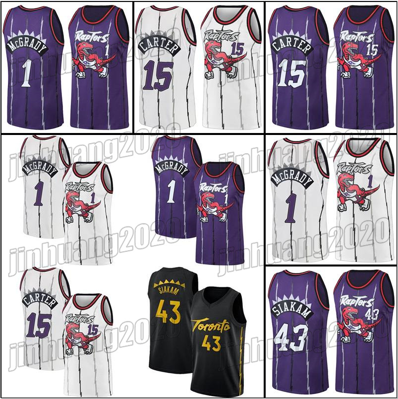 

Toronto''Raptors''Men 1 21 Vince Carter Pascal Siakam Basketball Jersey 15 43 Tracy McGrady Marcus Camby 019