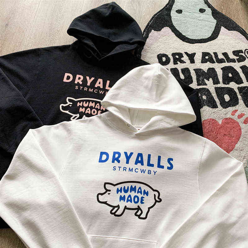 

Men's Hoodies Sweatshirts High Quality Pig Dryalls Human Made Fashion Hoodie Men 1 1 Heavy Fabric Unisex Classic Cartoon Human Made Women Sweatshirts G220914