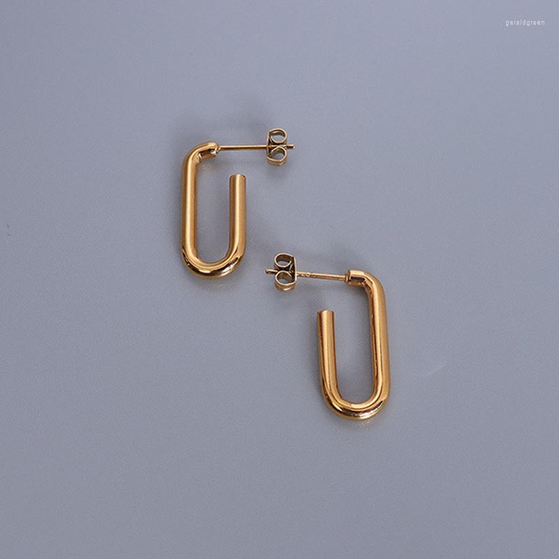 

Stud Earrings INS Minimalist Gold Plated Stainless Steel U Shaped