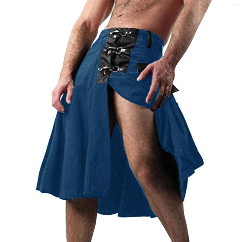 

Men's Pants Boy 9 Mens Fashion Casual Scottish Style Solid Pocket Decorate Pleated Skirt, Army green