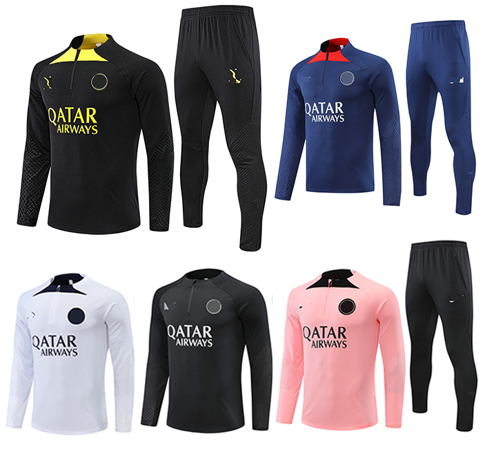 

22-23 Paris Soccer Men's Tracksuits LOGO embroidery Saint Germain soccer Training clothing outdoor jogging shirt, No 3