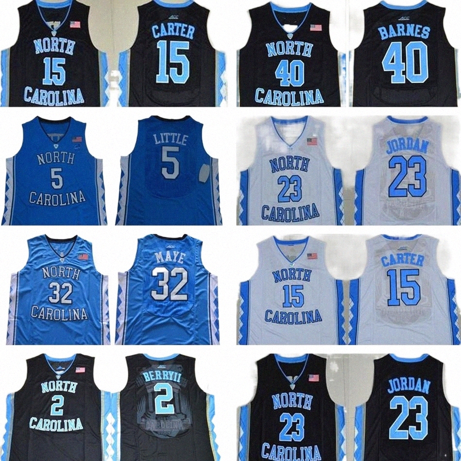 

unc Tar Heels North Carolina Basketball Jersey 5 Nassir Little 15 Vince Carter 32 Luke Maye Michael College Harrison Barnes blue Black Jerseys shorts y5oP#, 40