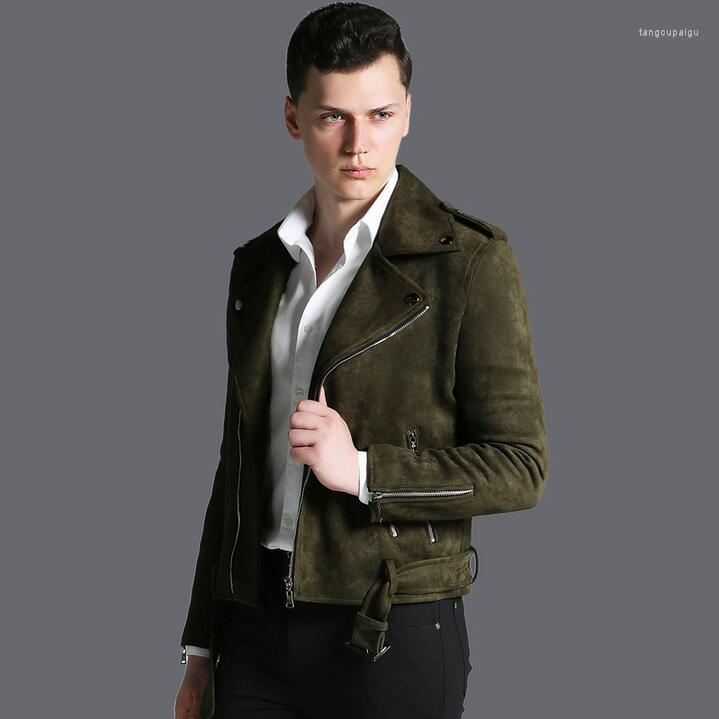 

Men' Jackets Short Design Men Jaqueta Masculino 2022 Turn-down Collar Fashion Deerskin Olive Velvet Coats Mens Outerwear Long-sleeve, Black
