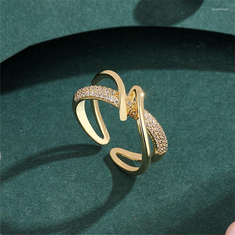 

Cluster Rings 2022 Korean Exquisite Cross Ring Fashion Temperament Versatile Simple Opening Women's Jewelry