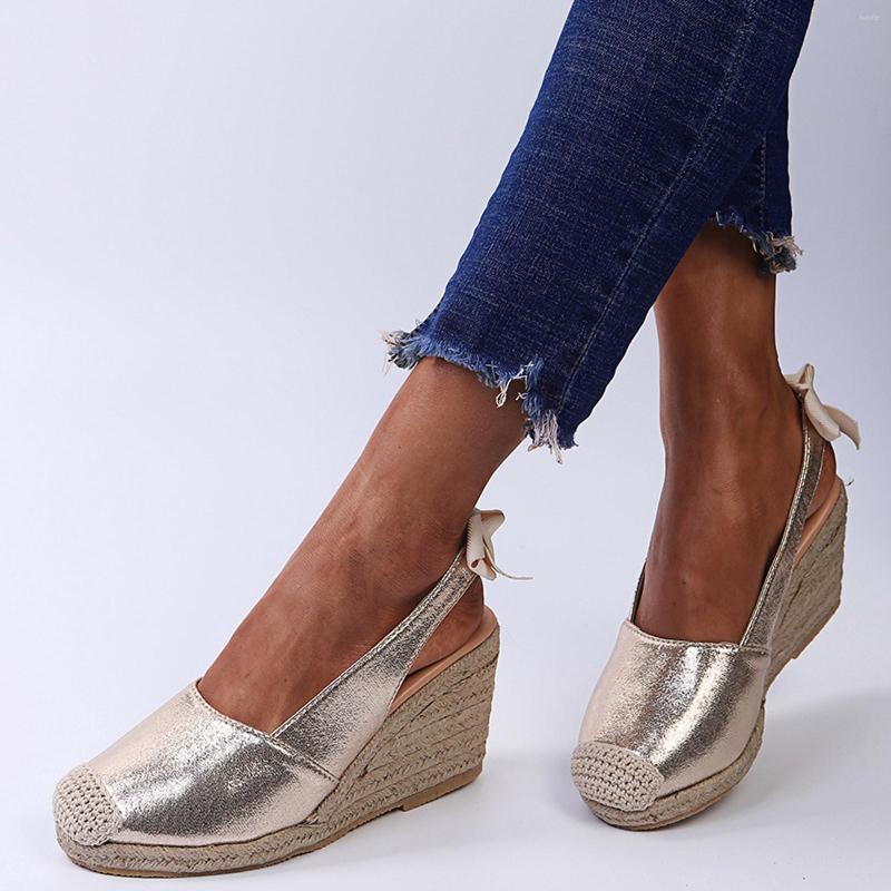 

Sandals Sell Wedges Shoes For Women High Heels Summer 2022 Flip Flop Print Bow Ladies Platform, Gold