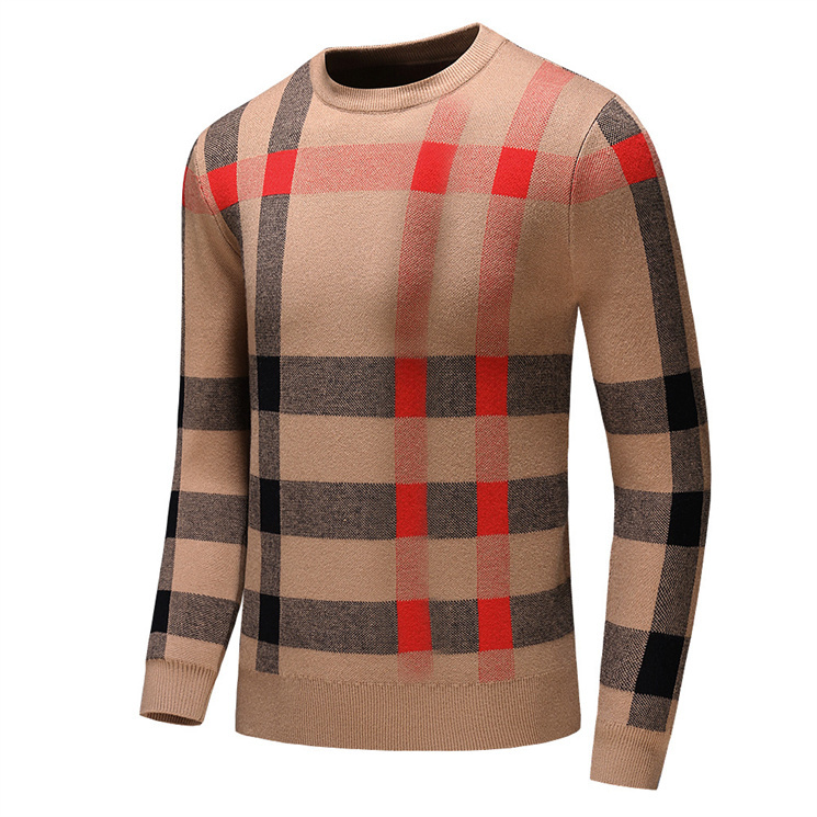 

Designer Men and Women Sweaters Classic Plaid Luxury Knit Sweaters Round Neck Casual Fashion Winter Warm Comfortable Versatile Bottoming Pullovers M-3XL TC039