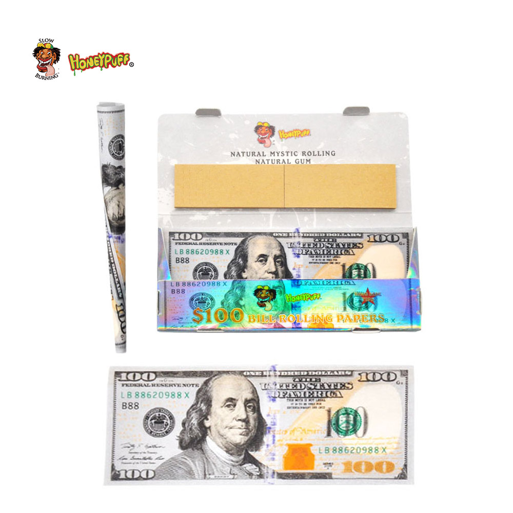 smoking accessories roll paper Money Good Price Custom Slow Burning Box Packaging Organic Hemp Rolling Papers-image-802978535