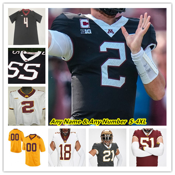 

NCAA College Football Minnesota Golden Gophers Jerseys Tanner Morgan Athan Kaliakmanis Mohamed Ibrahim Trey Potts Chris Autman-Bell Brown-Stephens Clay Geary, Man grey
