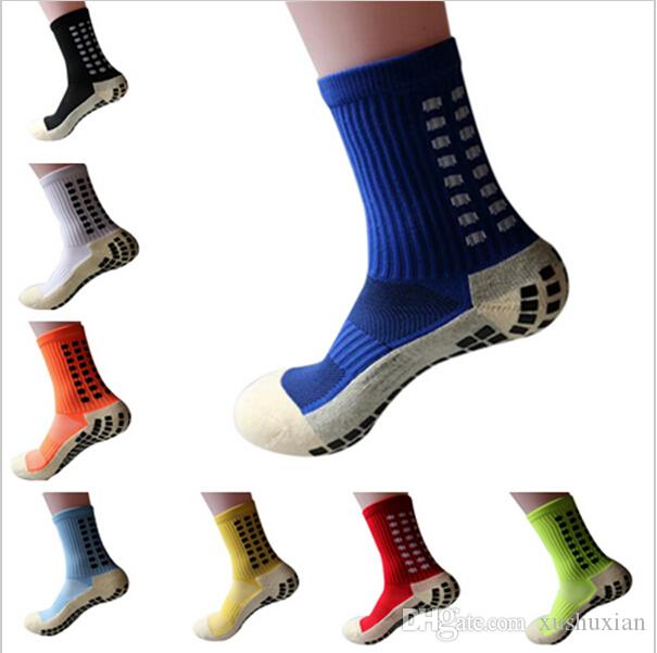 

Men's Soccer Socks Anti Slip Grip Pads for Football Basketball Sports Socks, Red