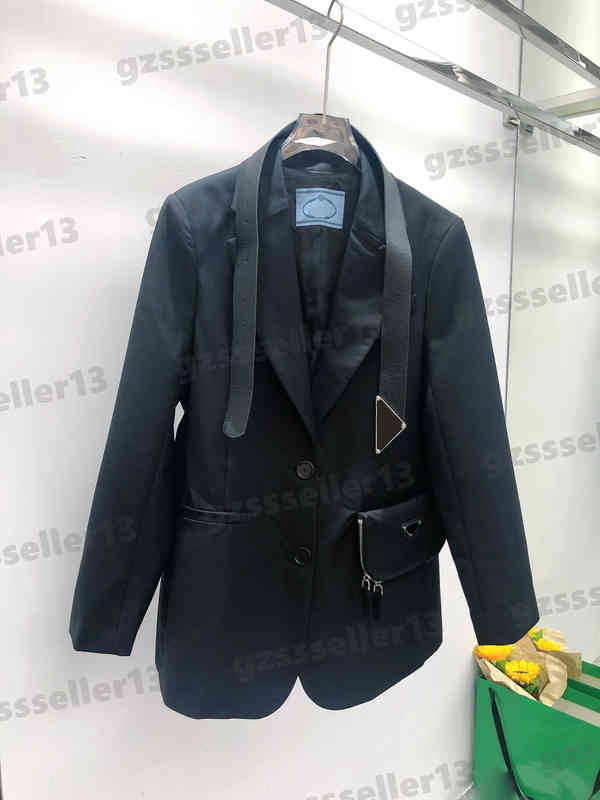 Designer Femmes Veste De Luxe Triangle Logo Motif Blazer Marque De Mode De Haute Qualité Simple Poitrine Automne Et Vestes D'hiver De Luxe Femmes