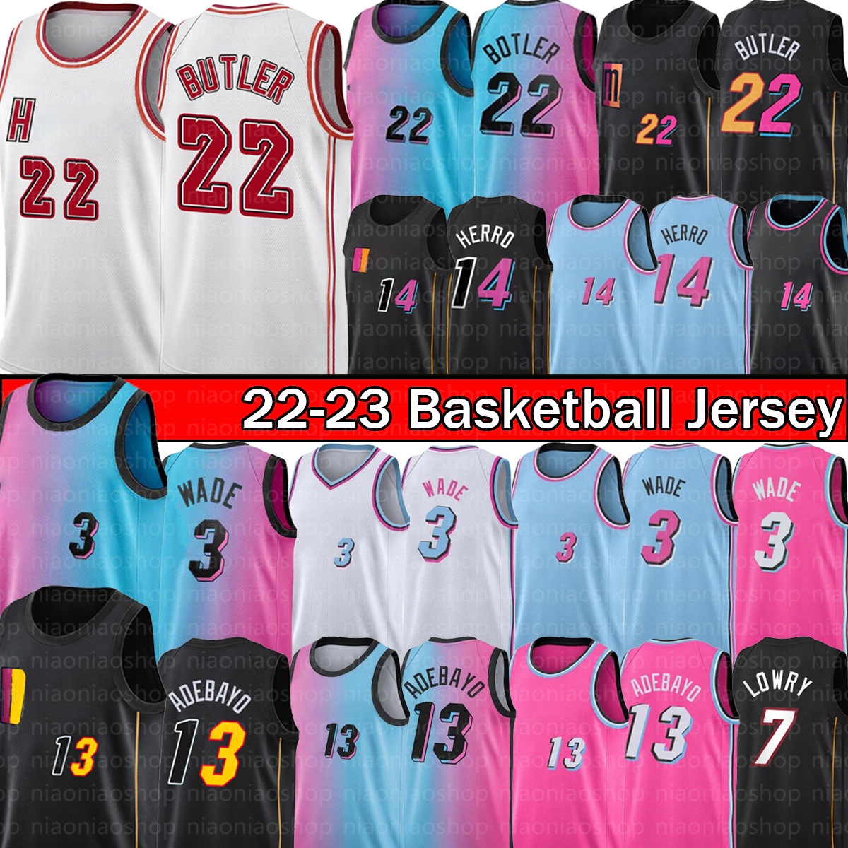 

Basketball Jerseys Jimmy 22 Butler 13 Adebayo Jersey Dwyane 3 Wade Tyler 14 Herro Mens Kyle 7 Lowry Miamis Mens Heats 2022 2023 City Edition Shirt basket Pink New, With logo jersey