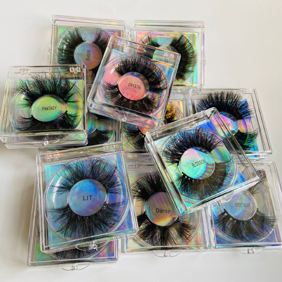 

Multilayer Thick Natural Long 25mm False Eyelashes Messy Crisscross Handmade Reusable Curly Mink Fake Lashes Full Strip Eyelash Extensions Eyes Makeup DHL