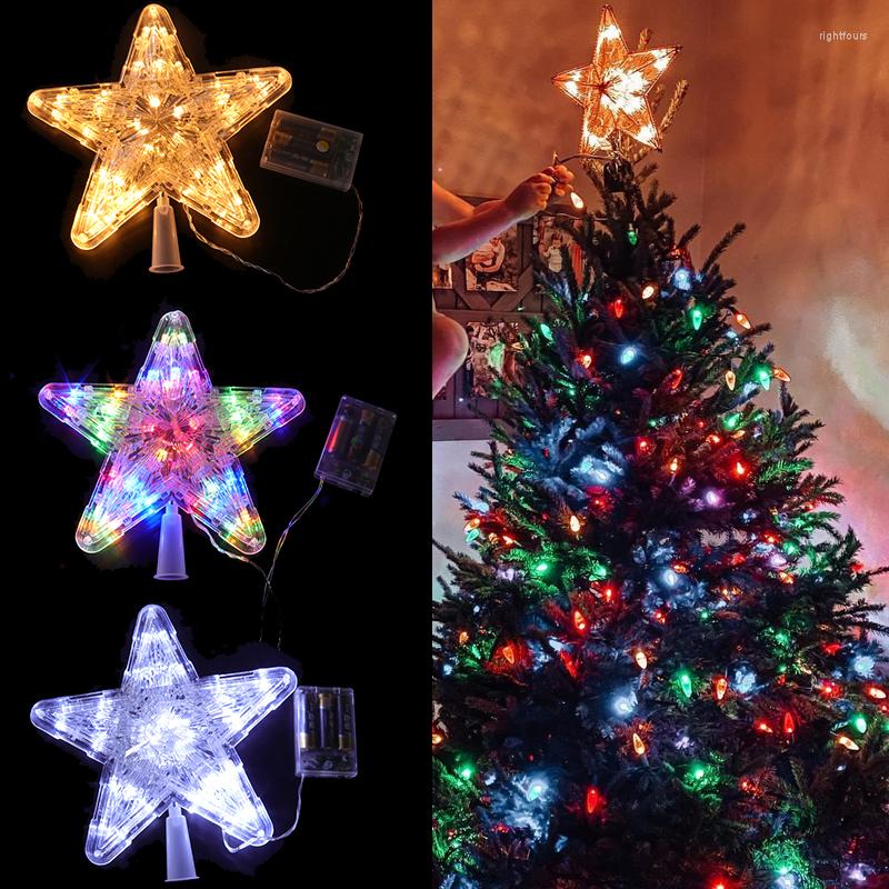 

Christmas Decorations 1pc Tree Toppers Star LED Light Lamp Merry Decoration For Home Xmas Top Topper Ornaments Natal Noel