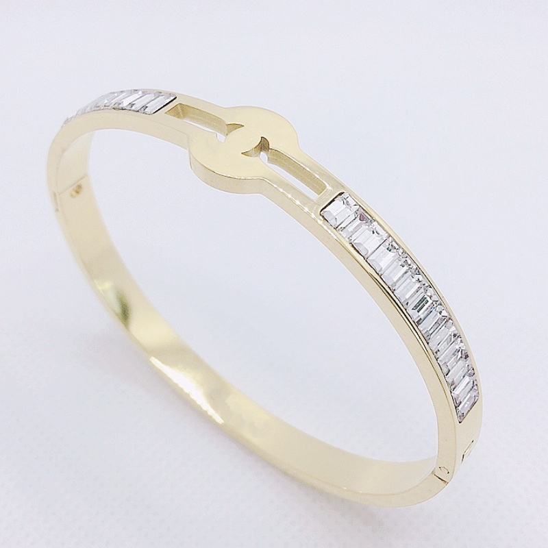 

Fashion Designer Ladies Bracelet Charm Gold bangle Girl Valentine's Day Christmas Gift 316 Titanium Steel Jewelry Factory Wholesale Retail