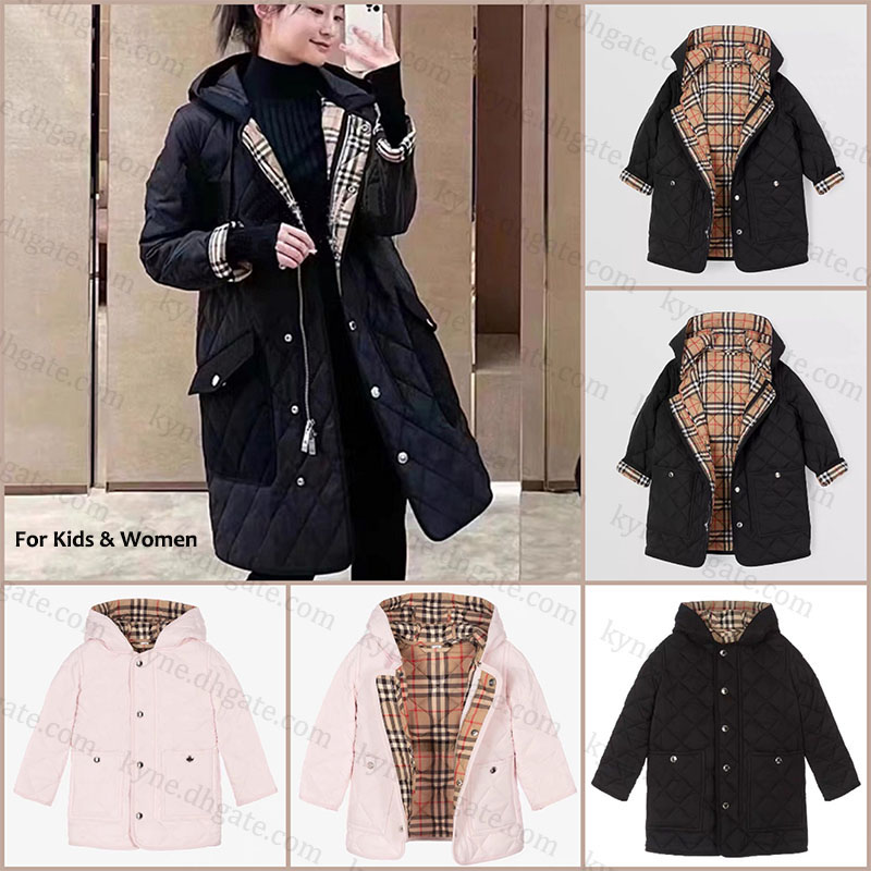 DUPE BUR-BURTER FSHION Long Cotton Veste en coton Mate d'hiver Padded pour les enfants et les femmes 100-170 cm