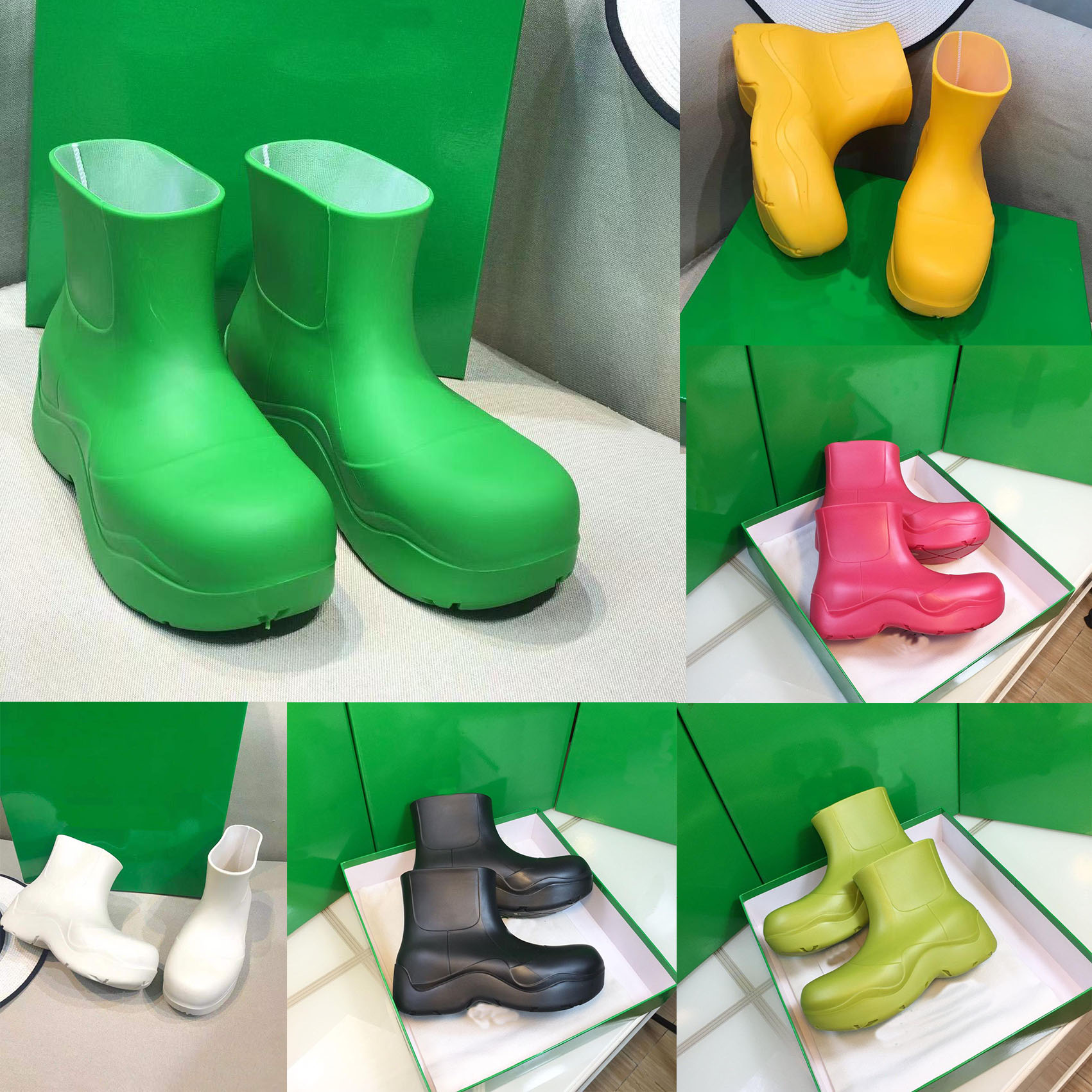 

Designer Ankle Puddle Boots Women Waterproof Shoes Platform Pvc Casual Shoes Luxury Rubber Booties Height Increase 6.5cm Outdoors Jute Hollyhock Kivi Size35-40, Hz 9