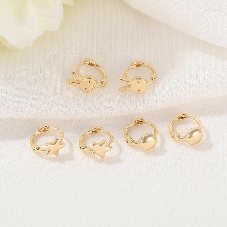 

Hoop Earrings Cute Glossy Star Bead For Women Bohemian Round Ear Rings Jewelry Accessories Aretes De Mujer