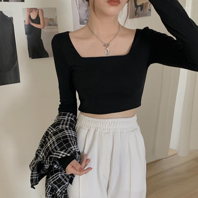 

Women's T Shirts Wholesale 2022 Spring Autumn Fashion Casual Lady Beautiful Nice Women Tops Woman Female OL Tshirts BAt104, Black