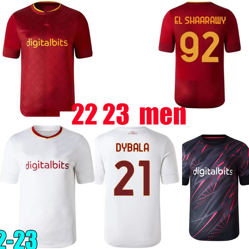 

22 23 DYBALA SOCCER JERSEYS ROMA home Away final Pastore Pellegrini Abraham 2022 2023 totti Zaniolo MANCINI KUMBULLA men kids kit FOOTBALL EL SHAARAWY Uniform rome