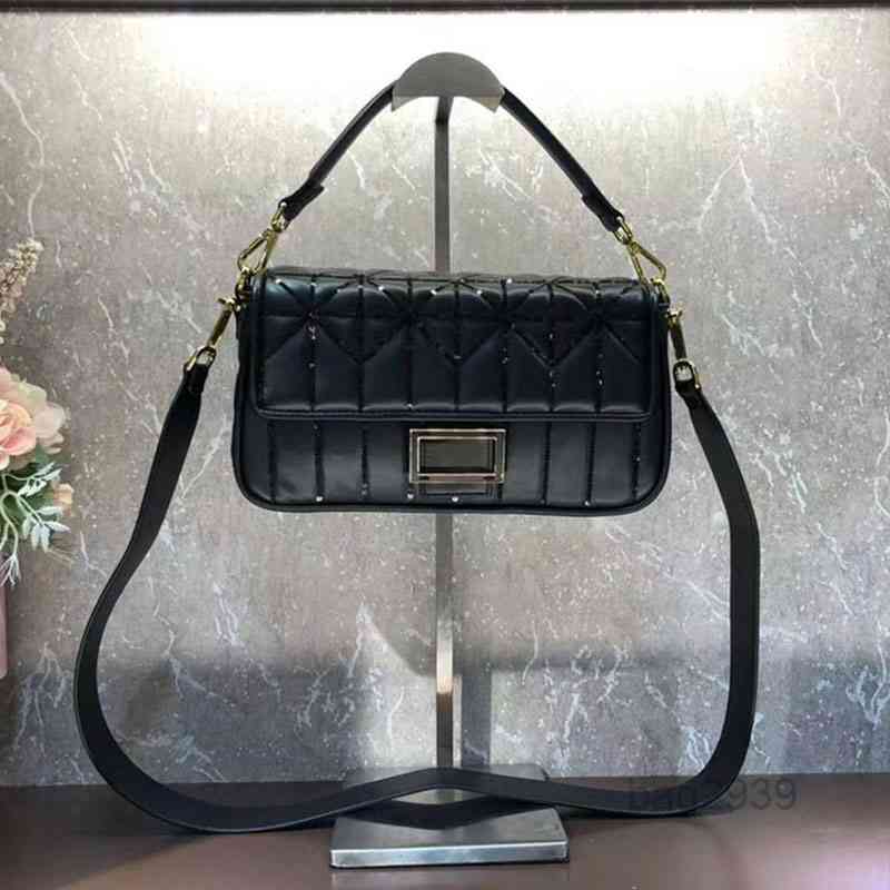 

Evening Bags Ionic Top Quality Baguette Bag Handbag Sheepskin Leather Embroidered Sequins Detachable Handle Strap Gold Metal Fashion Letter, 27x6x15cm