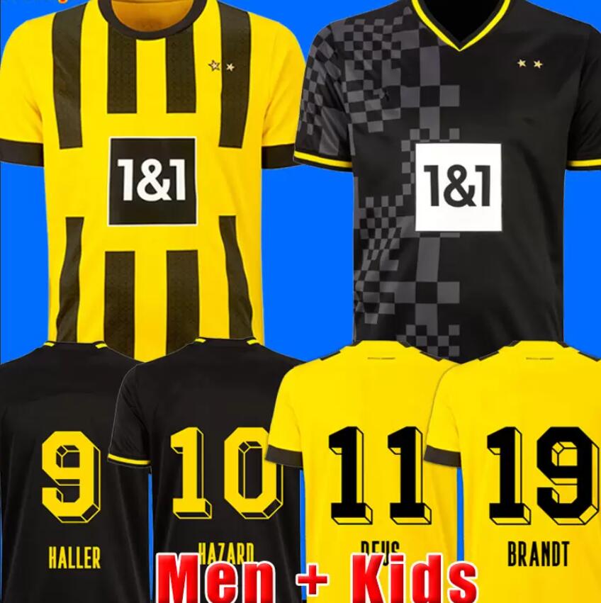 

HALLER soccer jersey 22 23 football shirt REUS HAZARD SCHULZ REYNA NEONGELB BELLINGHAM WITSEL BRANDT EMRE CAN men kids kit maillot de foot 2022 2023 tops, 22/23 men home + patch