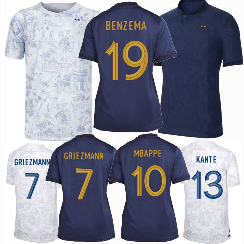 

French 2022 2023 BENZEMA MBAPPE GRIEZMANN soccer jersey Francais KOUNDE GUENDOUZI NKUNKU GIROUD KANTE TCHOUAMENI THEO World CAMAVINGA cup football shirt 4XL, Away kids sets
