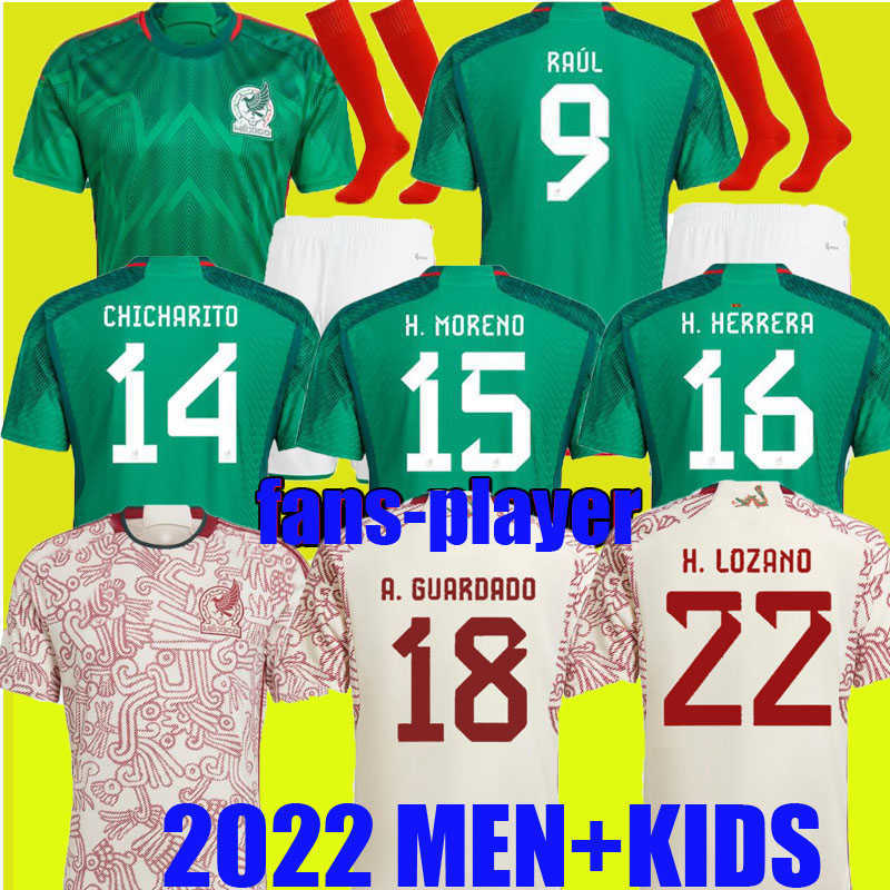 2022 World Cup 2022 Mexico soccer jerseyS H.LOZANO CHICHARITO RAUL 22 23 player version 2023 G DOS SANTOS OCHOA Camisetas de futbol long sleeve nati